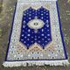 Tapis marocain artisanal fait main bleu certifié authentique 150x88cm
