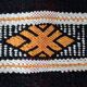 Small Black & Saffron Berber Kilim – Flat Weave Hanbel – 65x140 cm