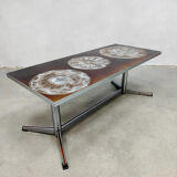 Tiled and chrome coffee table 'sixties vibes'