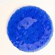 Vintage dark blue decorative plate in glass, Italy, 1960s.