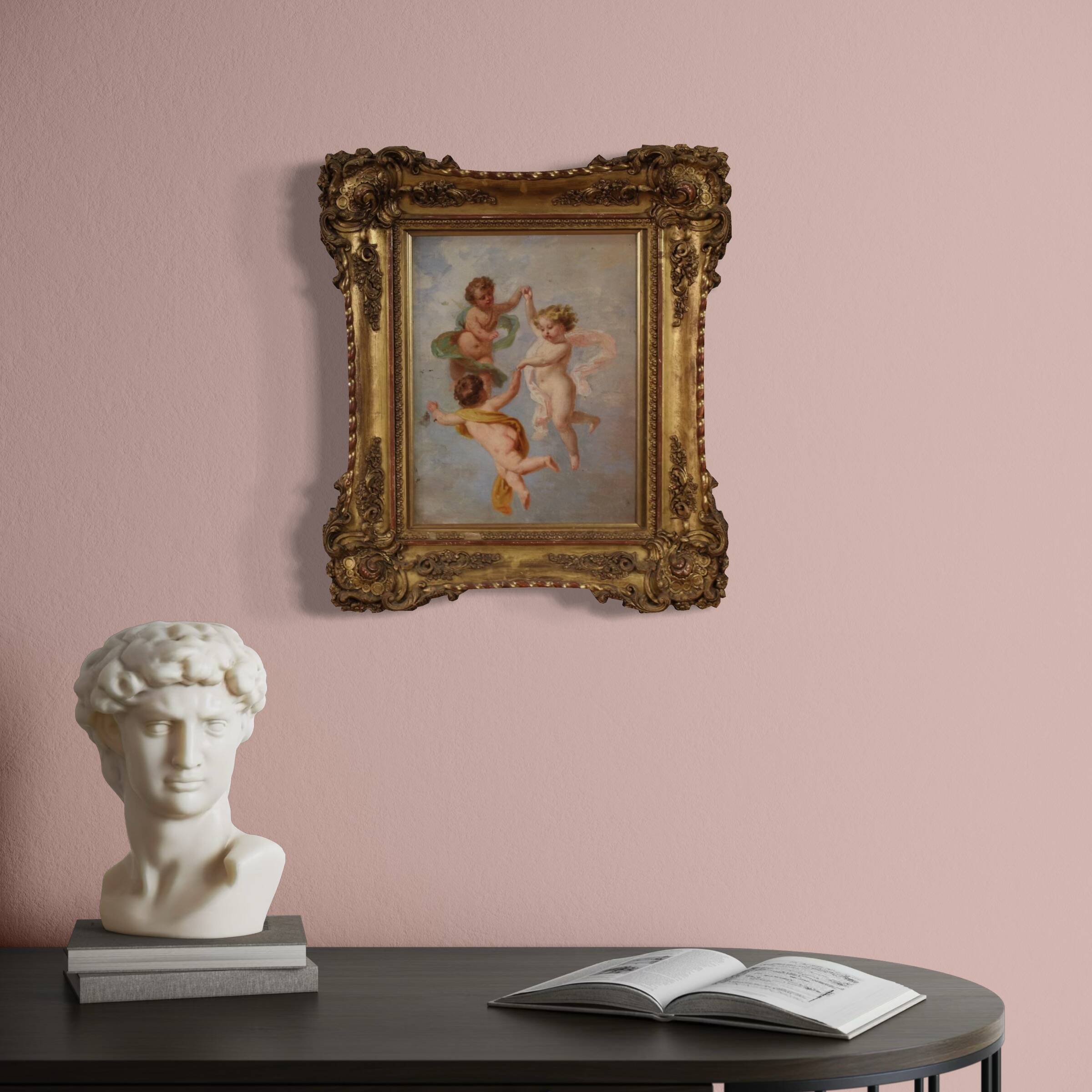 19th century Italian painting of a game of cherubs