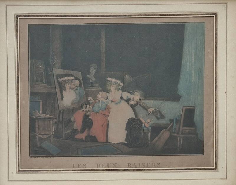 Philibert Louis Debucourt (1755-1832) - 19th Century Engraving - The Two Kisses