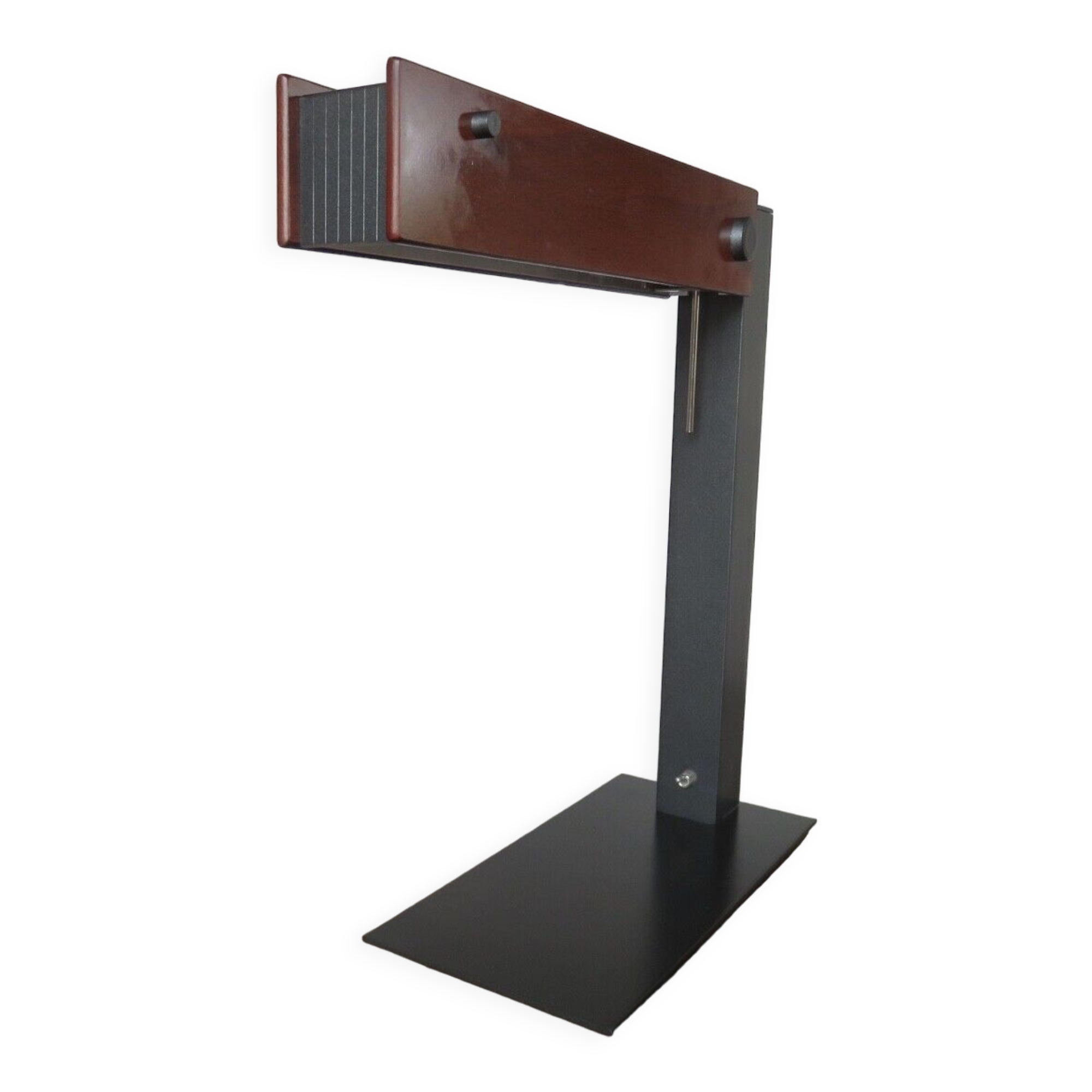 Minimalist teak and metal desk lamp, germany 2000s