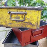 Serie of 8 industrial metal boxes