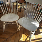 Paire de chaises en bois