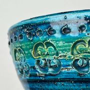 Rimini Blue Candle Holder in Mid-Century Ceramic by Aldo Londi for Bitossi, Italy, 1960s