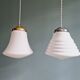 Vintage bell-shaped white opaline pendant light