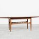 Midcentury Danish extendable coffee table in oak and teak 1960s