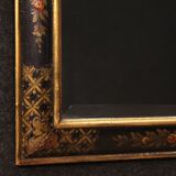 English mirror chinoiserie lacquered, gilded and painted