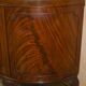 Antique Half-Moon Buffet in Flamed Hardwood, Cluster and Ball Legs, Restored
