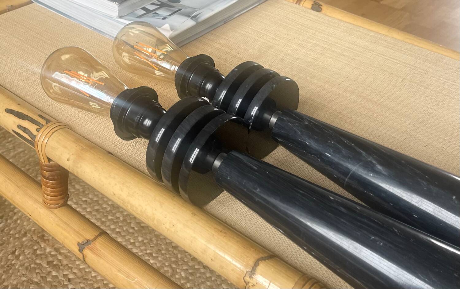 Pair of marble lamps 1980.