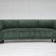 Années 1960, design danois, canapé 3 places "Banana" refait à neuf, velours vintage.