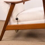 Large Scandinavian Teak Armchair with Ottomans by Folke Ohlsson for Westnofa 1960.