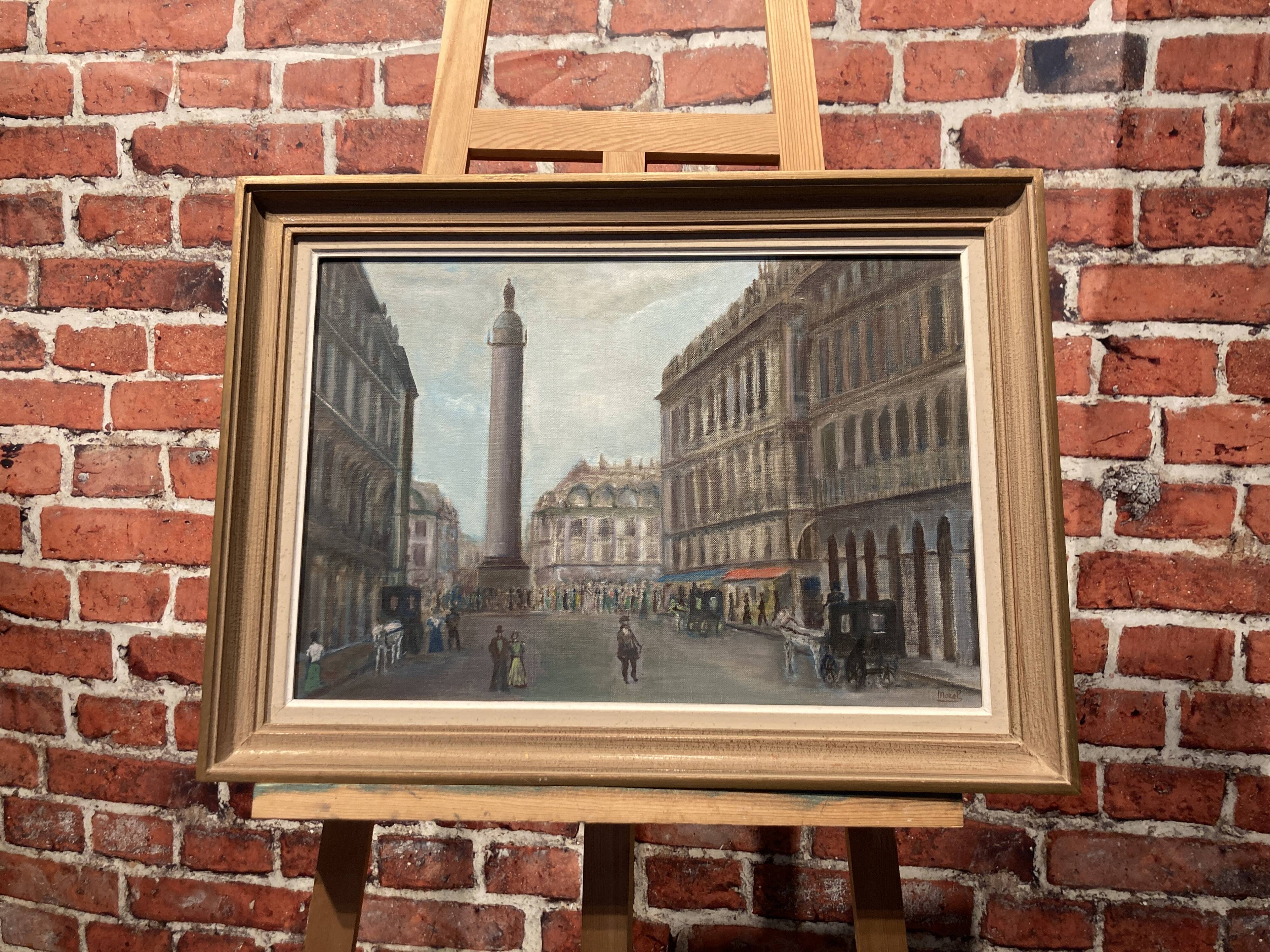 Oil on canvas representing the Place de la Concorde in Paris