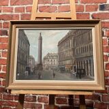 Oil on canvas representing the Place de la Concorde in Paris