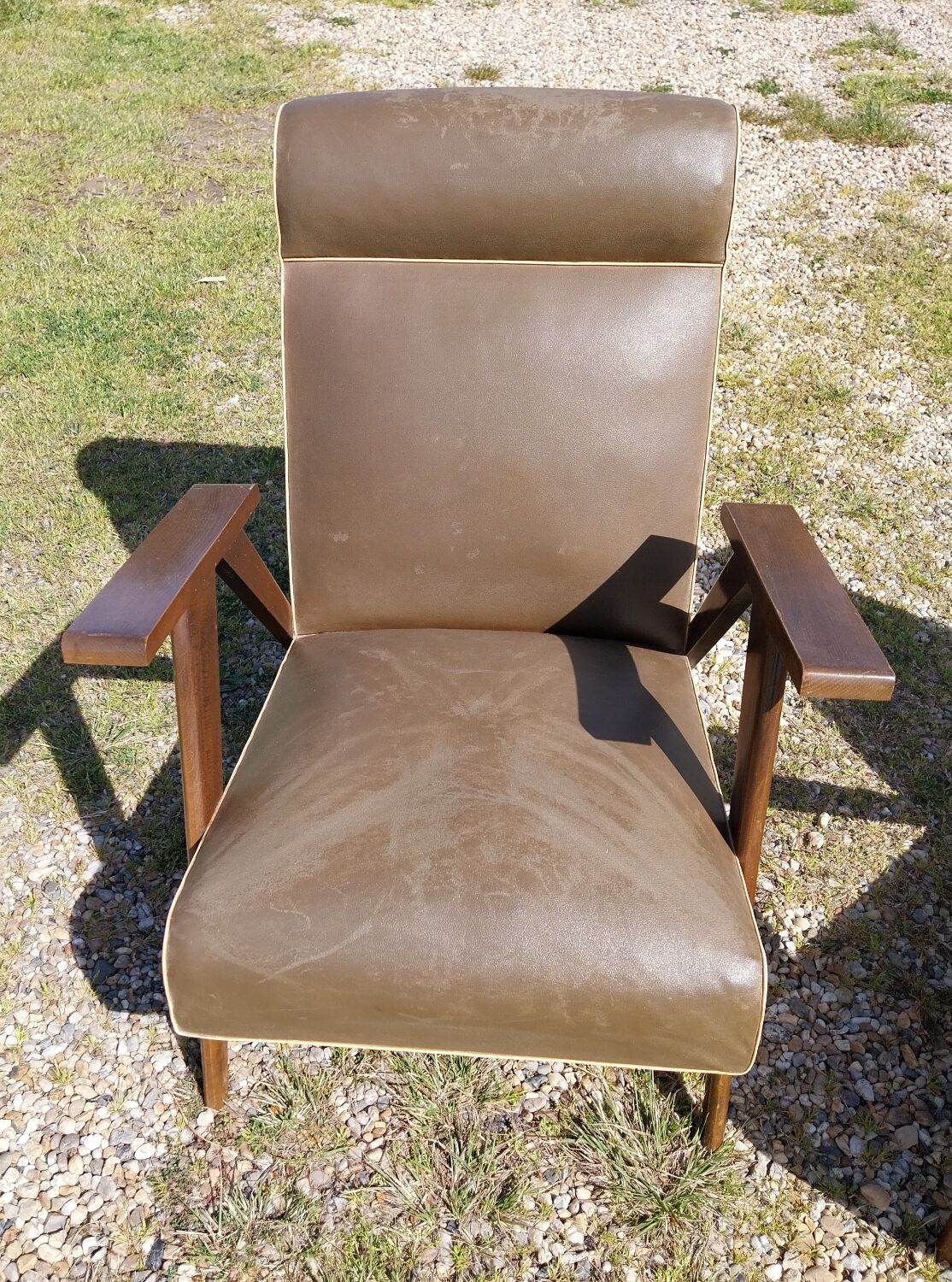 Midcentury green sky armchair