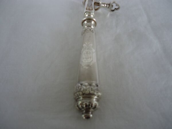 Manche à gigot, pince en métal argenté et manche argent fourré