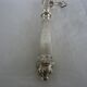 Leg of lamb handle, silver metal tongs and lined silver handle