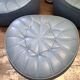 Ottoman Ensemble Cinna — 2 armchairs + leather pouf — Noé Duchaufour-L.