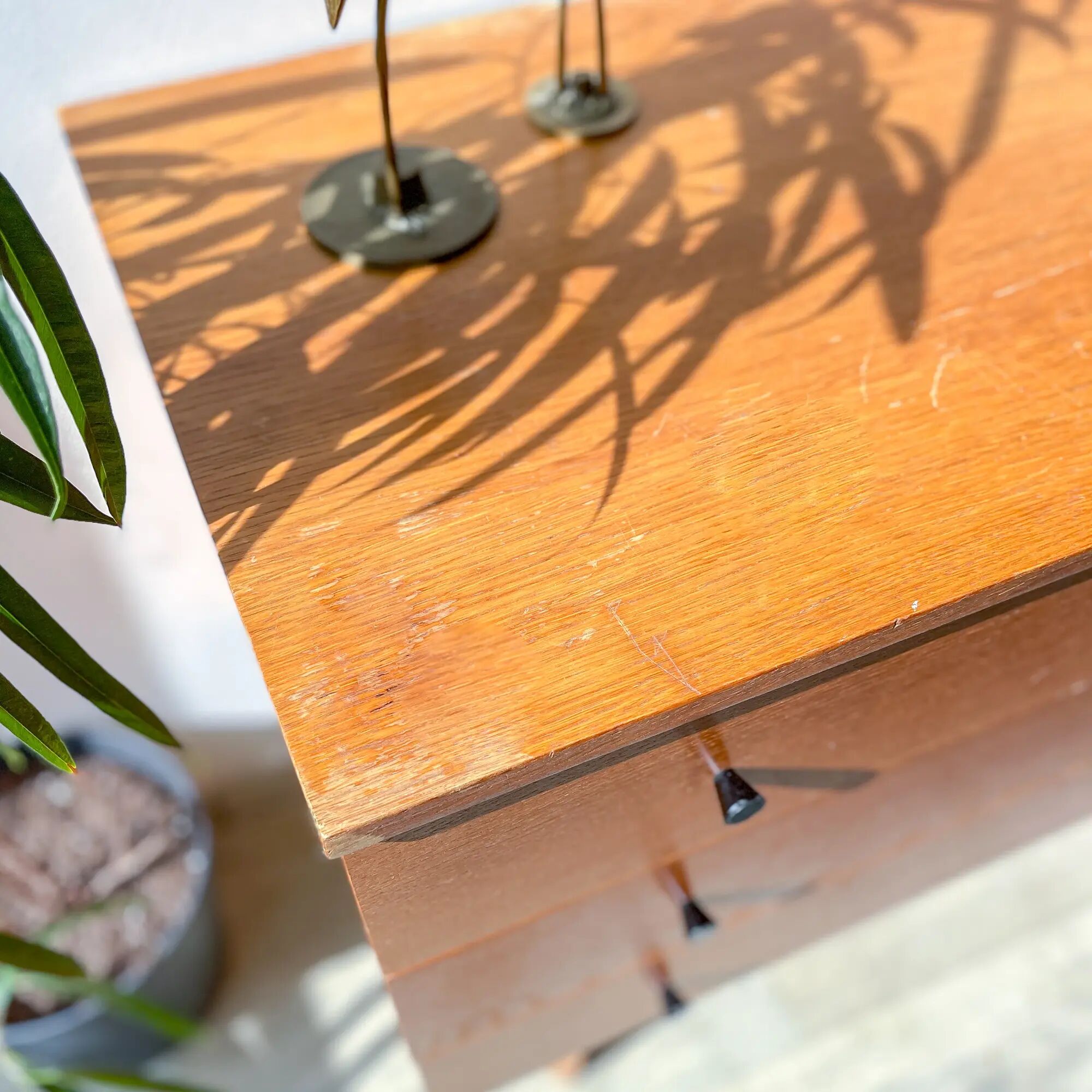 Vintage Scandinavian commode from the 1950s – Wooden furniture with 3 drawers, Nordic furniture, retro storage.