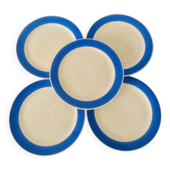 Assiettes à dessert Villeroy Boch Mettlach bleue