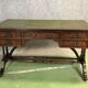 Folding desk English 50s mahogany and leather