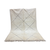 Tapis laine relief berbere blanc/noir 220x300cm