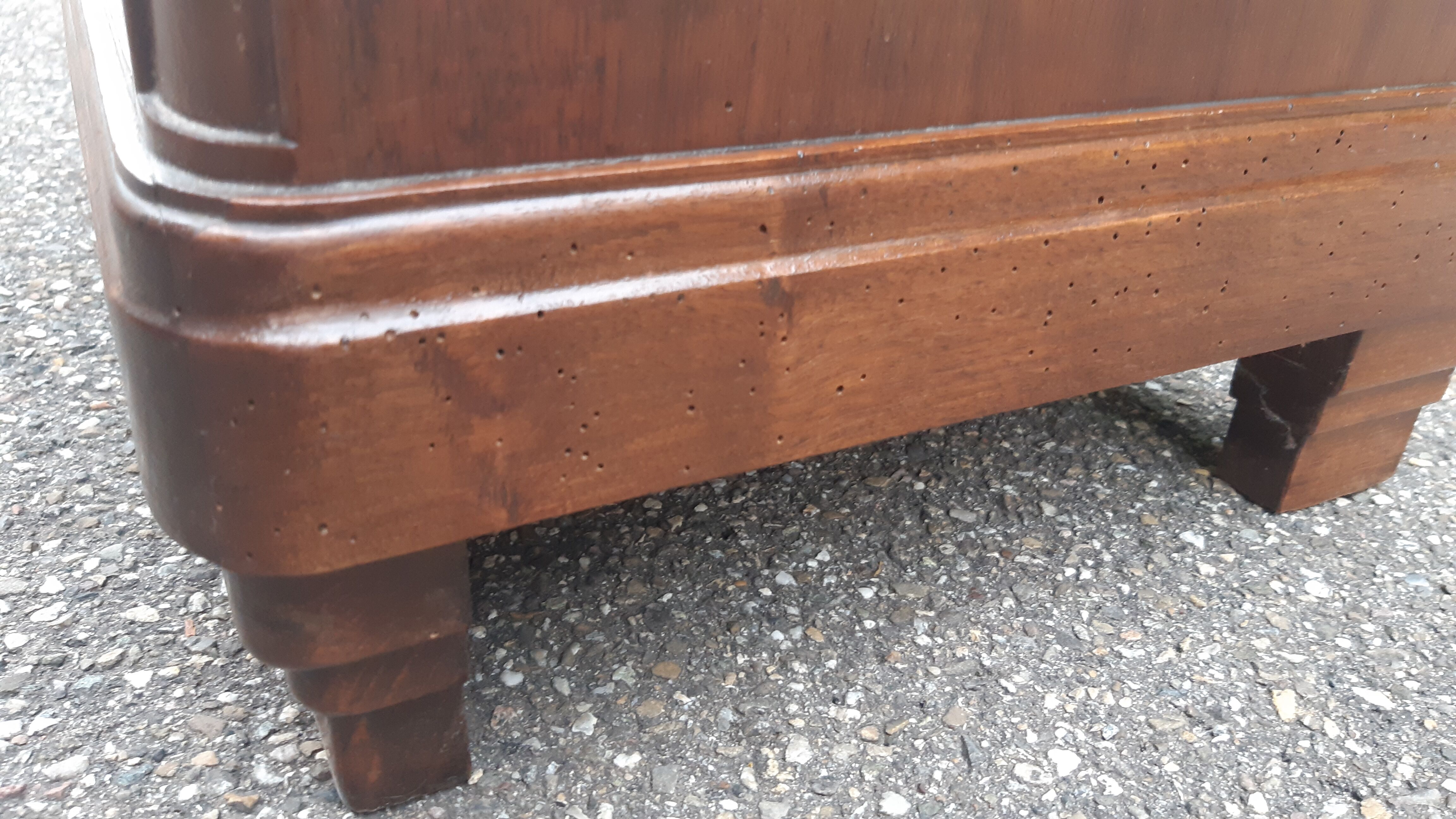 Art Deco bedside tables carved wood and marble 1930