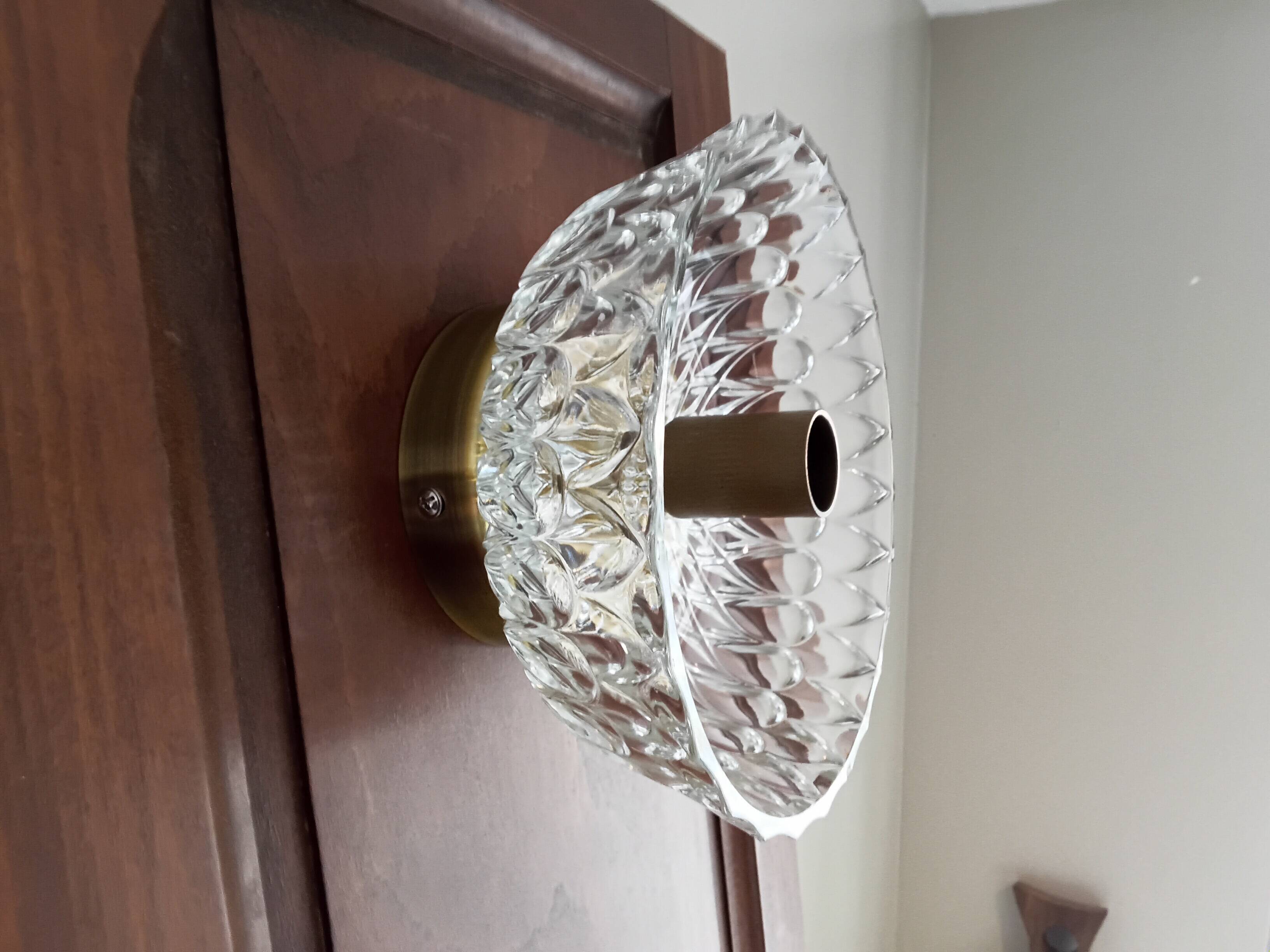 Vintage wall sconce moulded glass