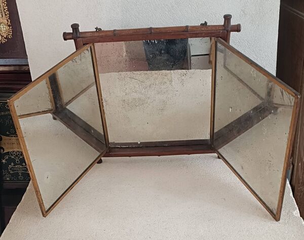 Miroir triptyque de barbier