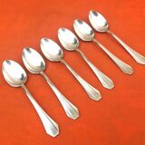 Art Deco Set of 6 forks and 6 large spoons, silver-plated metal, SNO REX