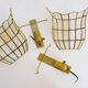 Pair of vintage wall lamps in mother-of-pearl and gilded brass 1970