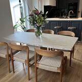 6 chaises de bistrot en teck et corde
