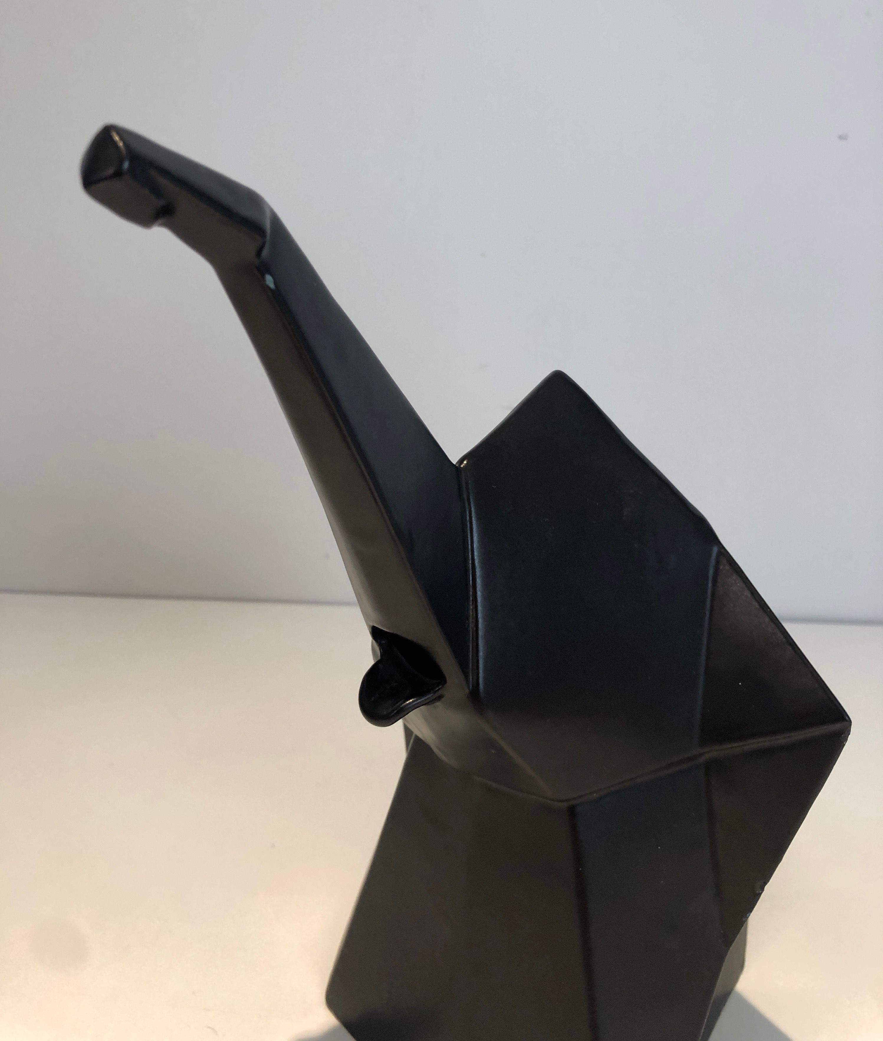 Black ceramic elephant jug