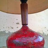 Ceramic lamp and teak by Krosselbach 1970