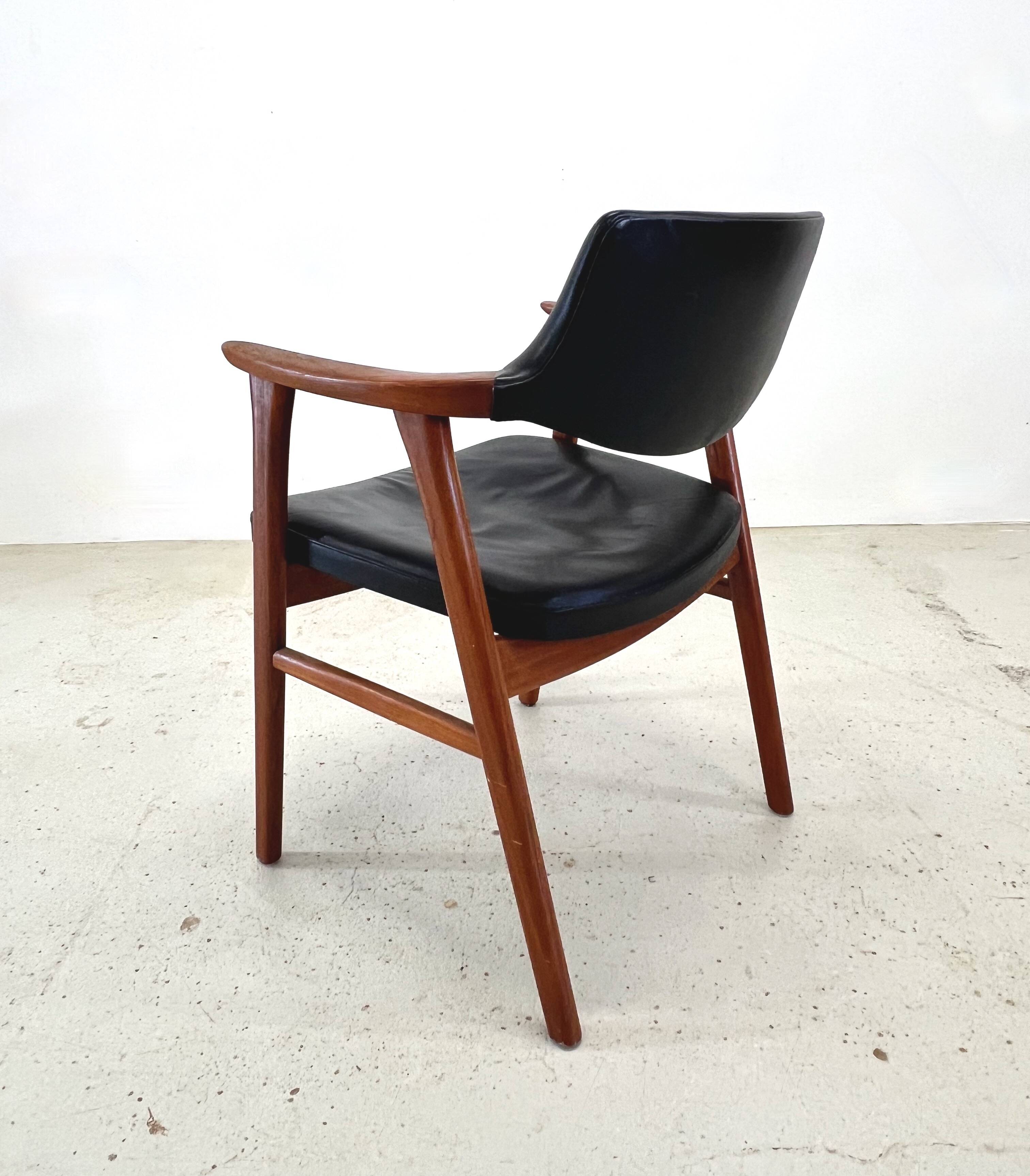 Erik Kierkegaard Teak & Leather Armchair By Hong Møbelfabrik, 1960s
