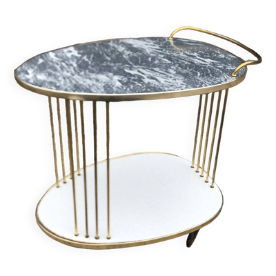 Desserte sur roulettes, chariot Formica années 60