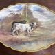 Large decorative plate made of hand-painted porcelain – Countryside scene with cattle