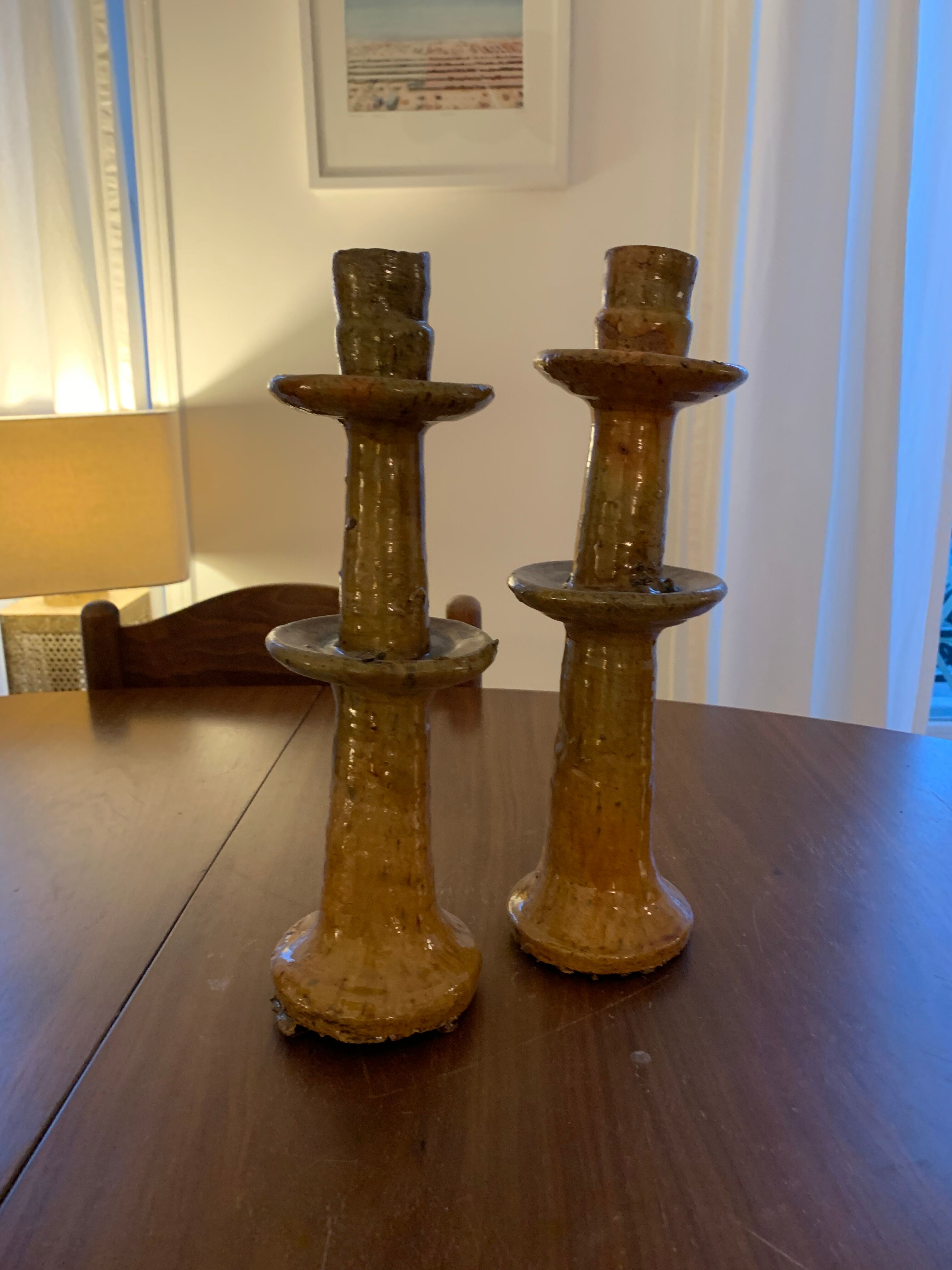 Pair of large tamegroute candle holders