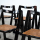 Set of eight folding dining chairs designed by Aldo Jacober for Alberto Bazzani