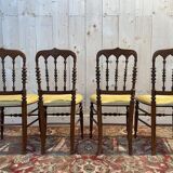 Set of 4 Napoleon III "Cathedral" chairs