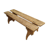 Pair of fir farm benches