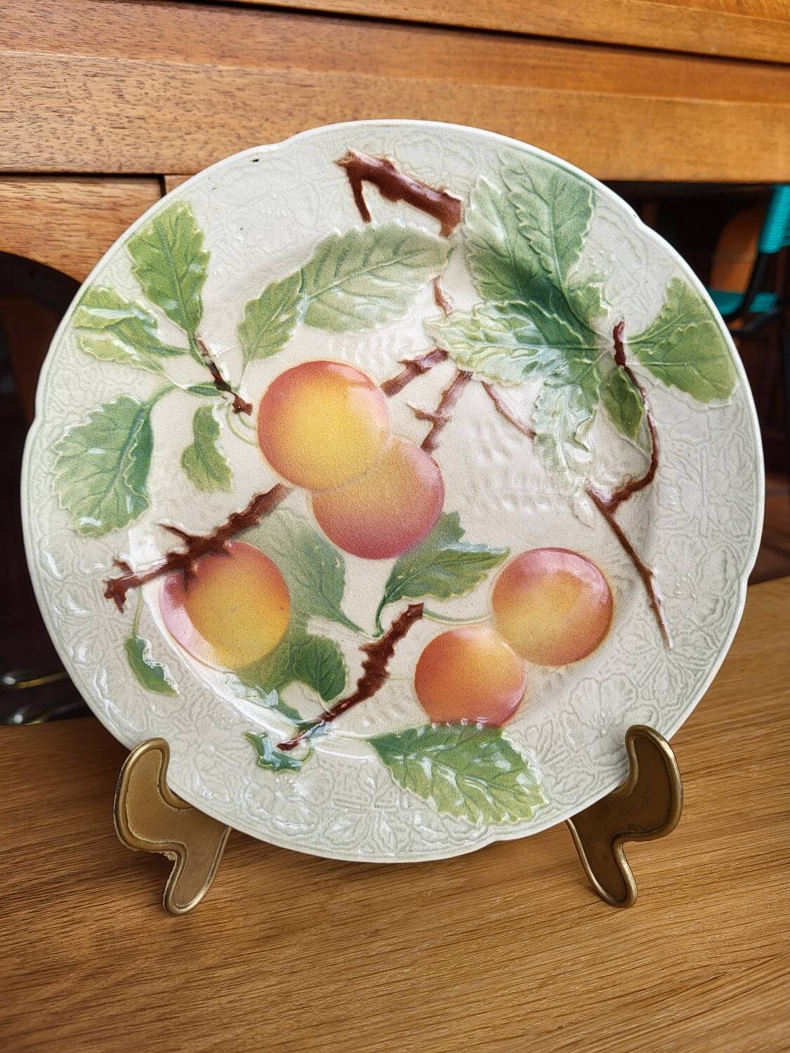 Set of 6 Art Nouveau Barbotine St Clément plates