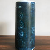 Sarek by Olle Alberius for Rörstrand Scandinavian ceramic blue vase, 1960s
