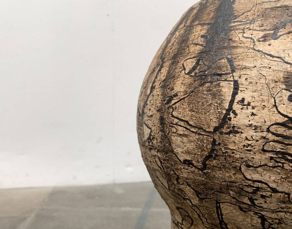 Brutalist Mid-Century Vase in German Ceramic by Gerhard Liebenthron, 1977