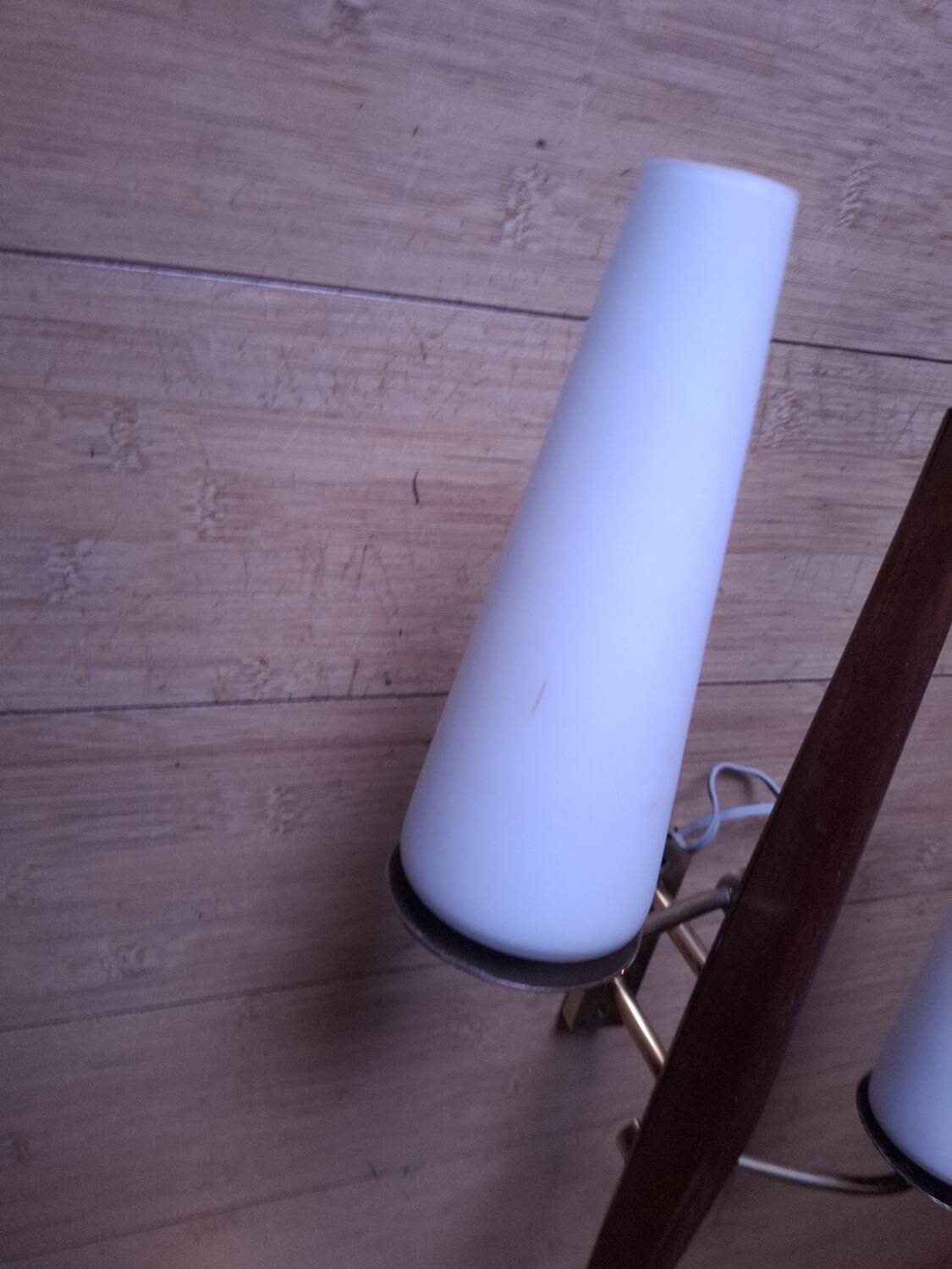 60's teak wall light from Maison Lunel