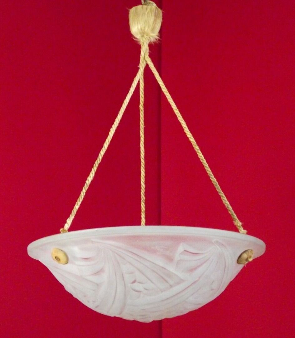 French vintage art deco 1930s pendant signed negra degue ceiling light