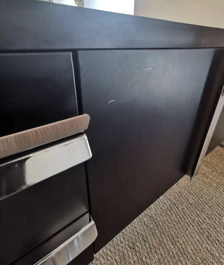 Vintage Bauhaus style metal sideboard from the 1970s