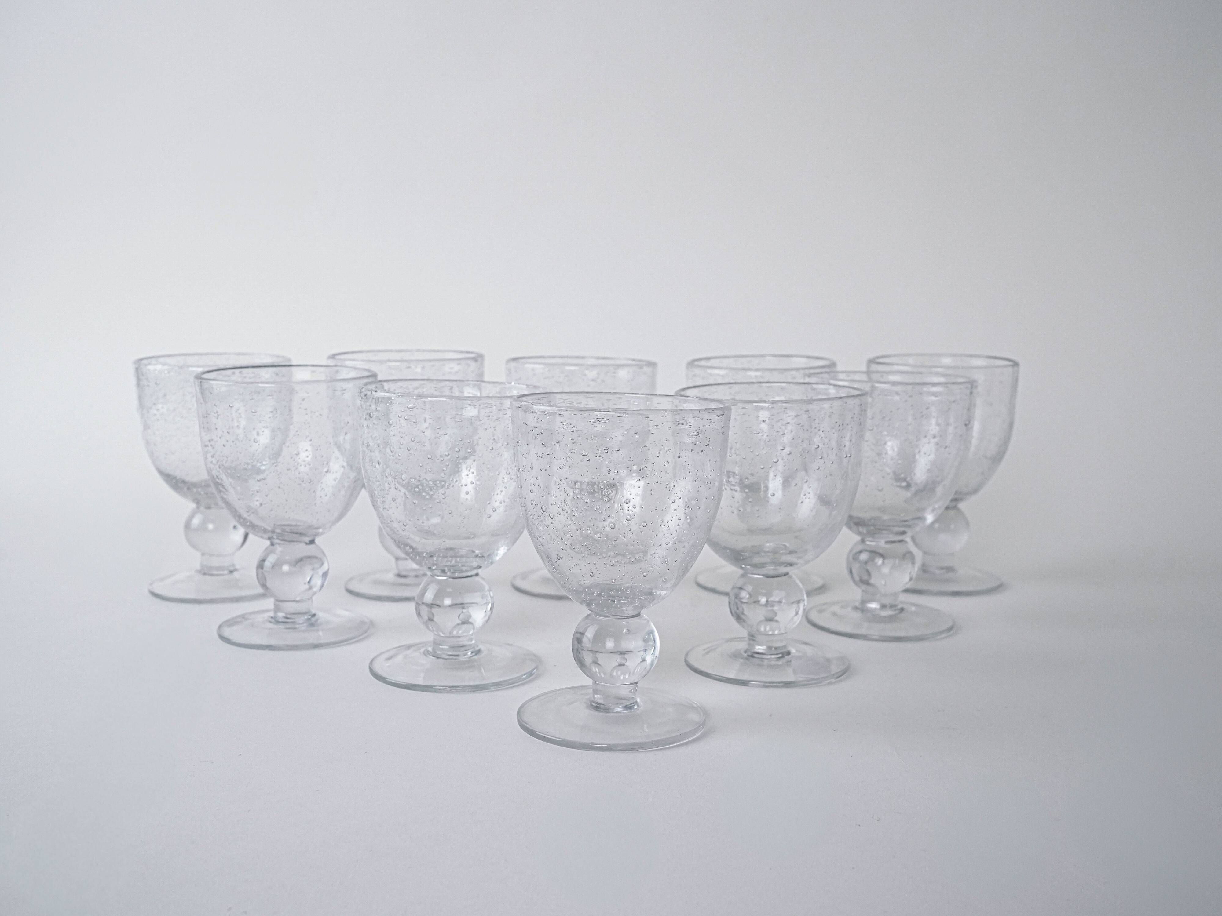 Set of bubble champagne glasses, Italian design, 1970s, production: Italy