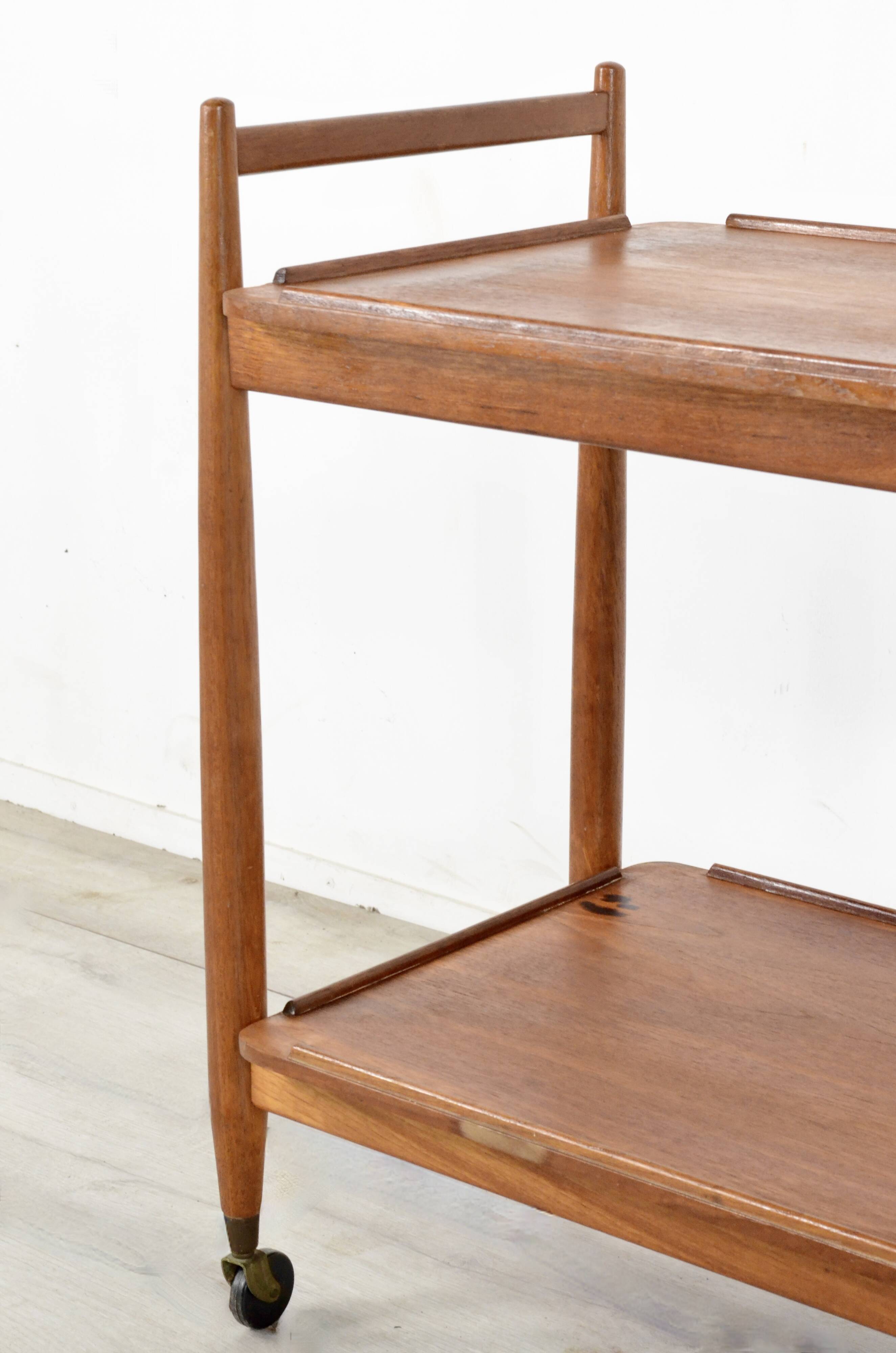 Midcentury White & Newton Teak Cocktail Drinks Trolley / Hostess. Vintage M